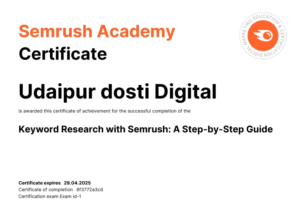 udaipur-dosti-digital Semrush